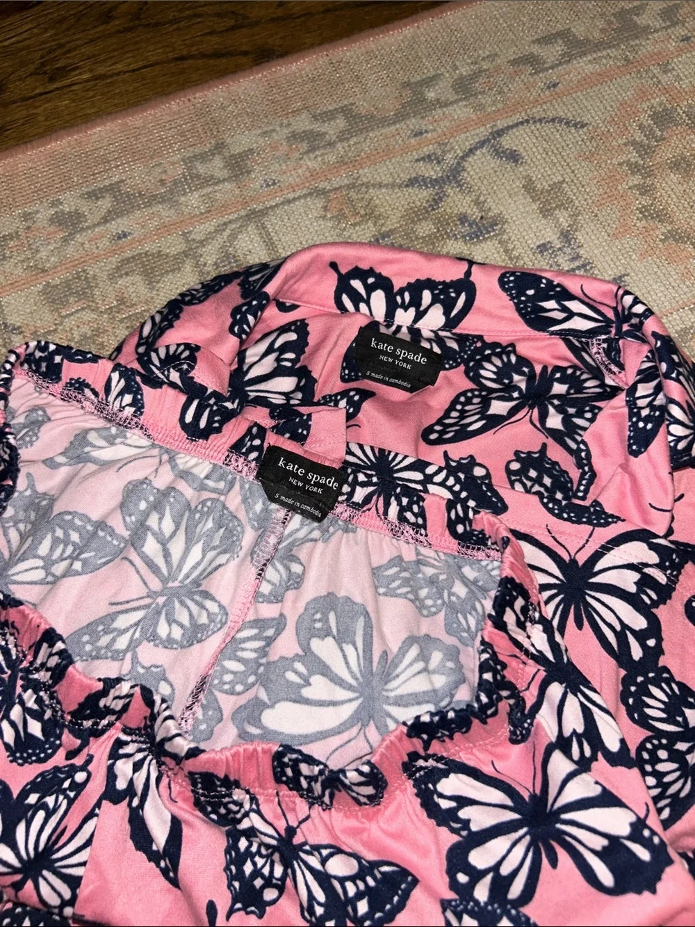 Women’s Pink Butterfly Print Pajamas